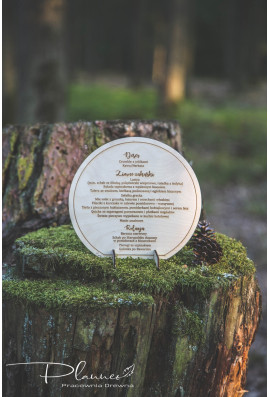 Grawerowane menu weselne