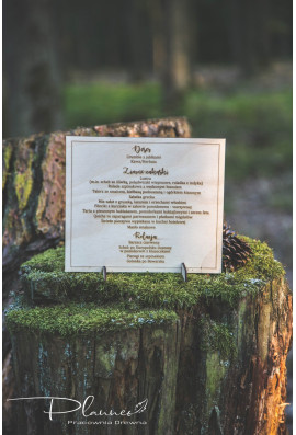 Grawerowane menu weselne