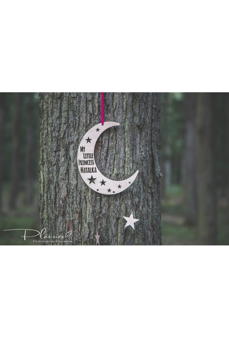 Drewniany księżyc z imieniem