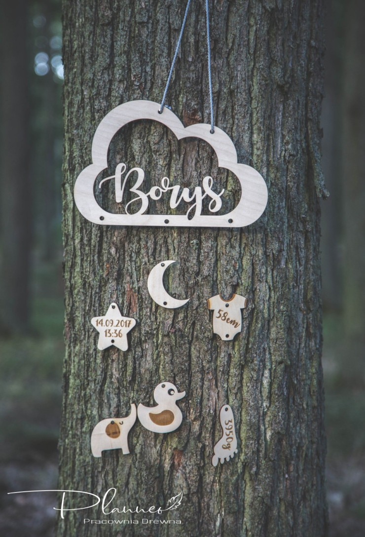 Drewniana metryczka z imieniem